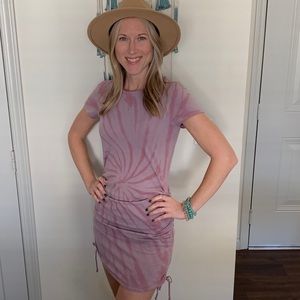 Purple tie-dye side cinch dress by PINK.